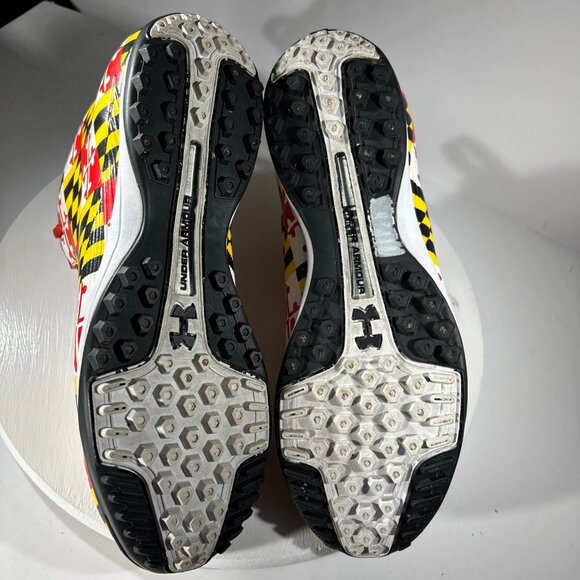RARE Under Armour Mens Size 10.5 Shoes Maryland Flag Sneakers Mid Top Terrapins - Picture 9 of 13